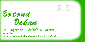 botond dekan business card